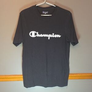 Champion Men's Tee in Black with Logo